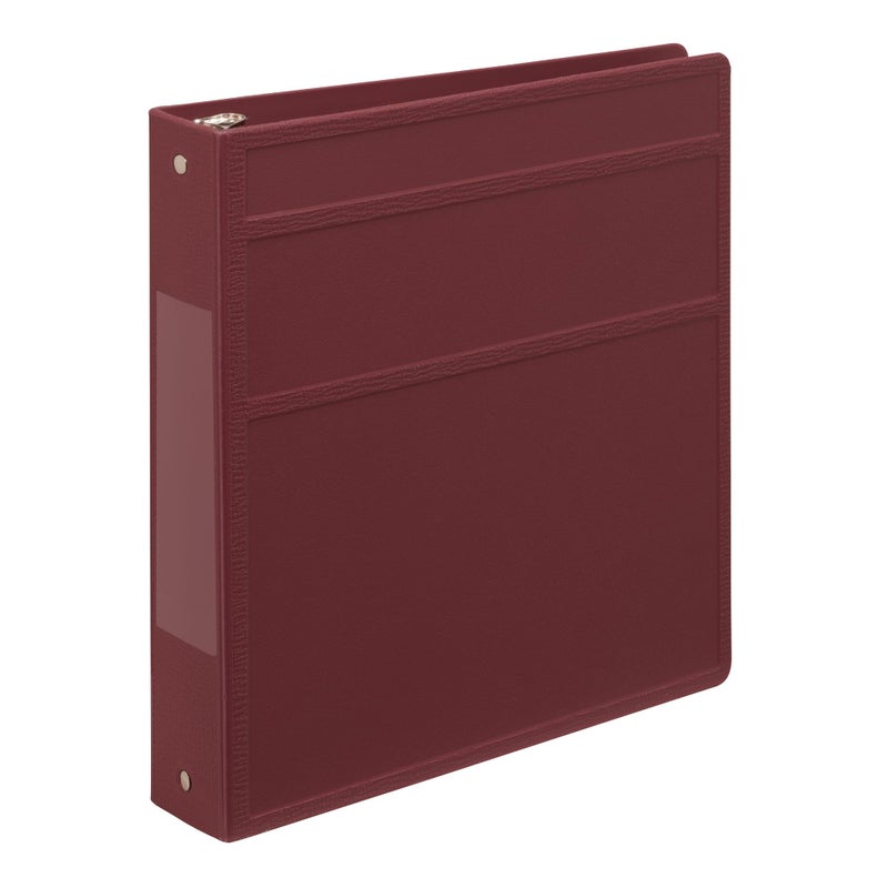 Carstens 1.5-Inch Heavy Duty 3-Ring Binder - Side Opening, Wine, Durable Plastic, Precision No-Gap Rings, Waterproof Cover, No Pockets, Holds 250 US Letter Sheets, BPA-Free, Made in USA (2021-3R) - Image 1